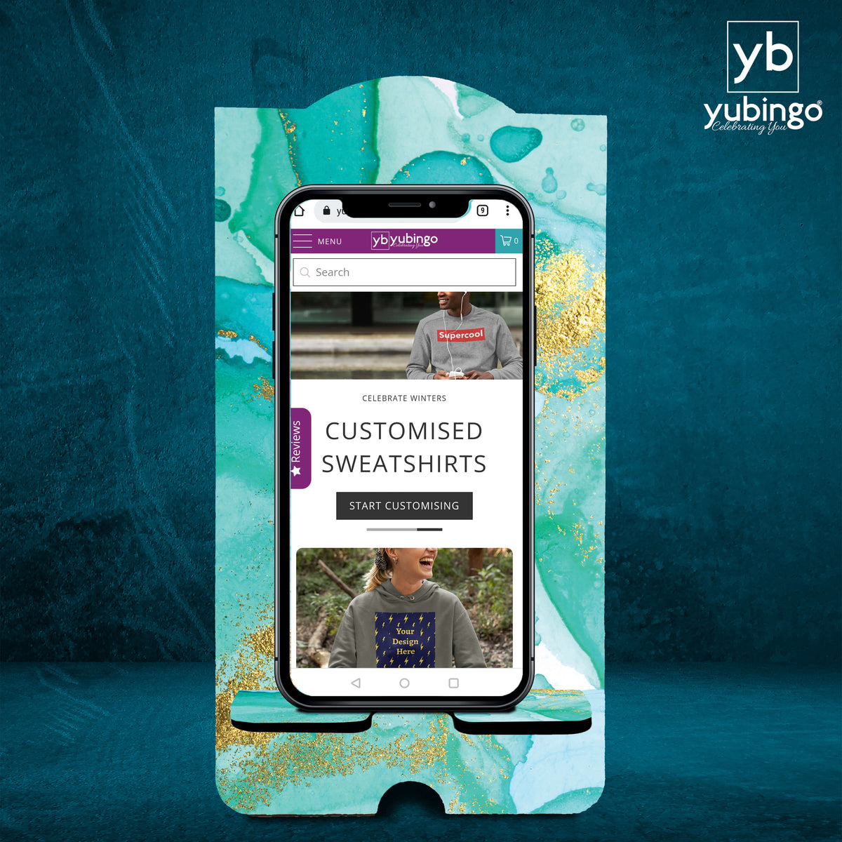 Green Marble Mobile Stand-Image2