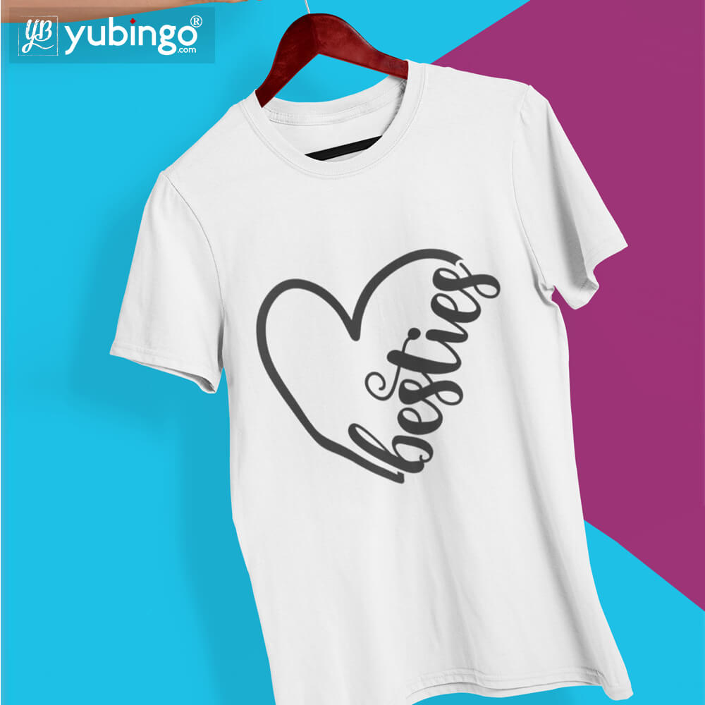 Heart Besties T-Shirt-White
