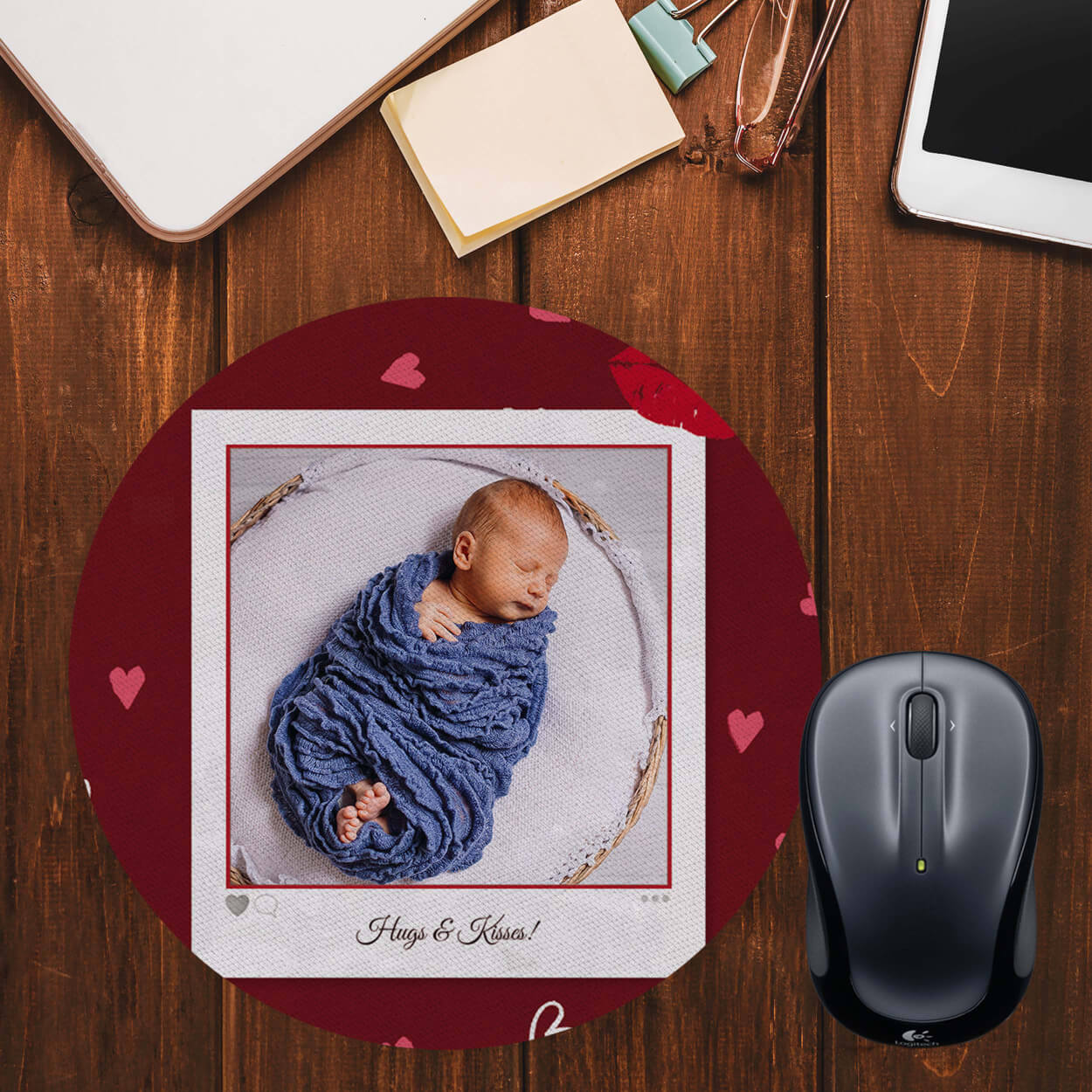 Heart Smiles Mouse Pad (Round)