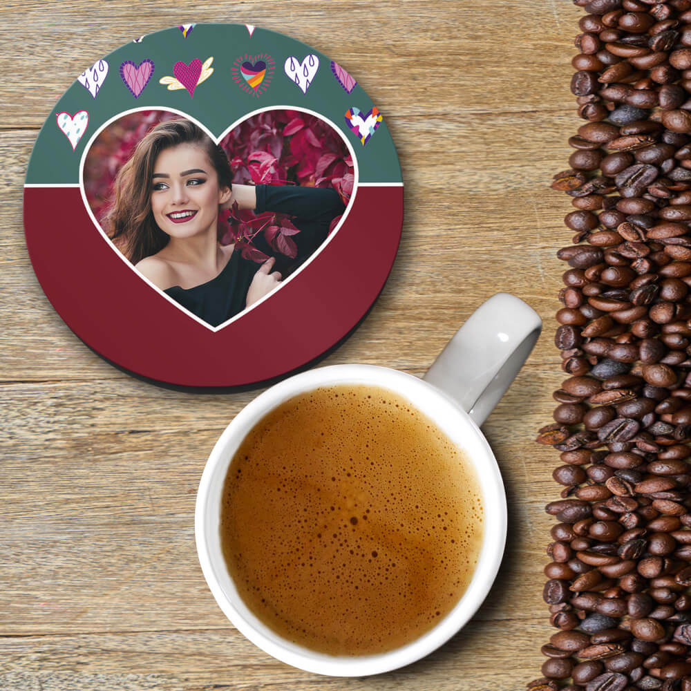 Hearts Photo Coasters