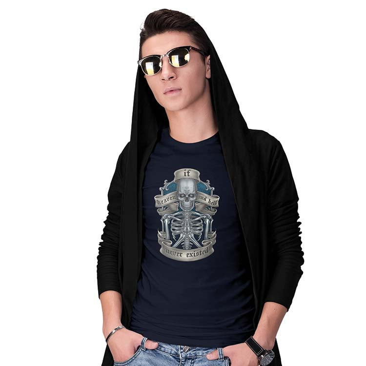Heaven And Hell Men T-Shirt-Navy Blue