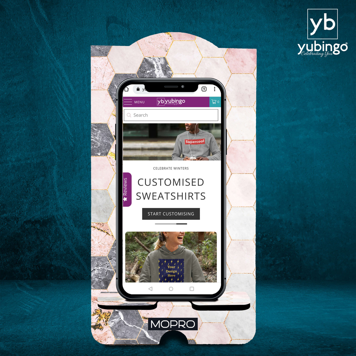 Hexagon Marbles Mobile Stand-Image2