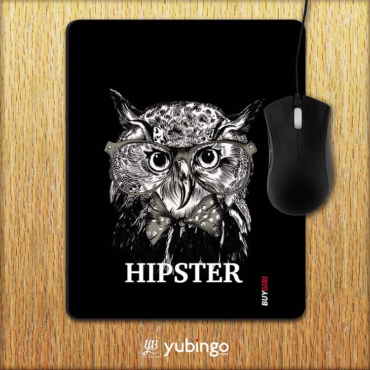 Hipster Owl Mouse Pad