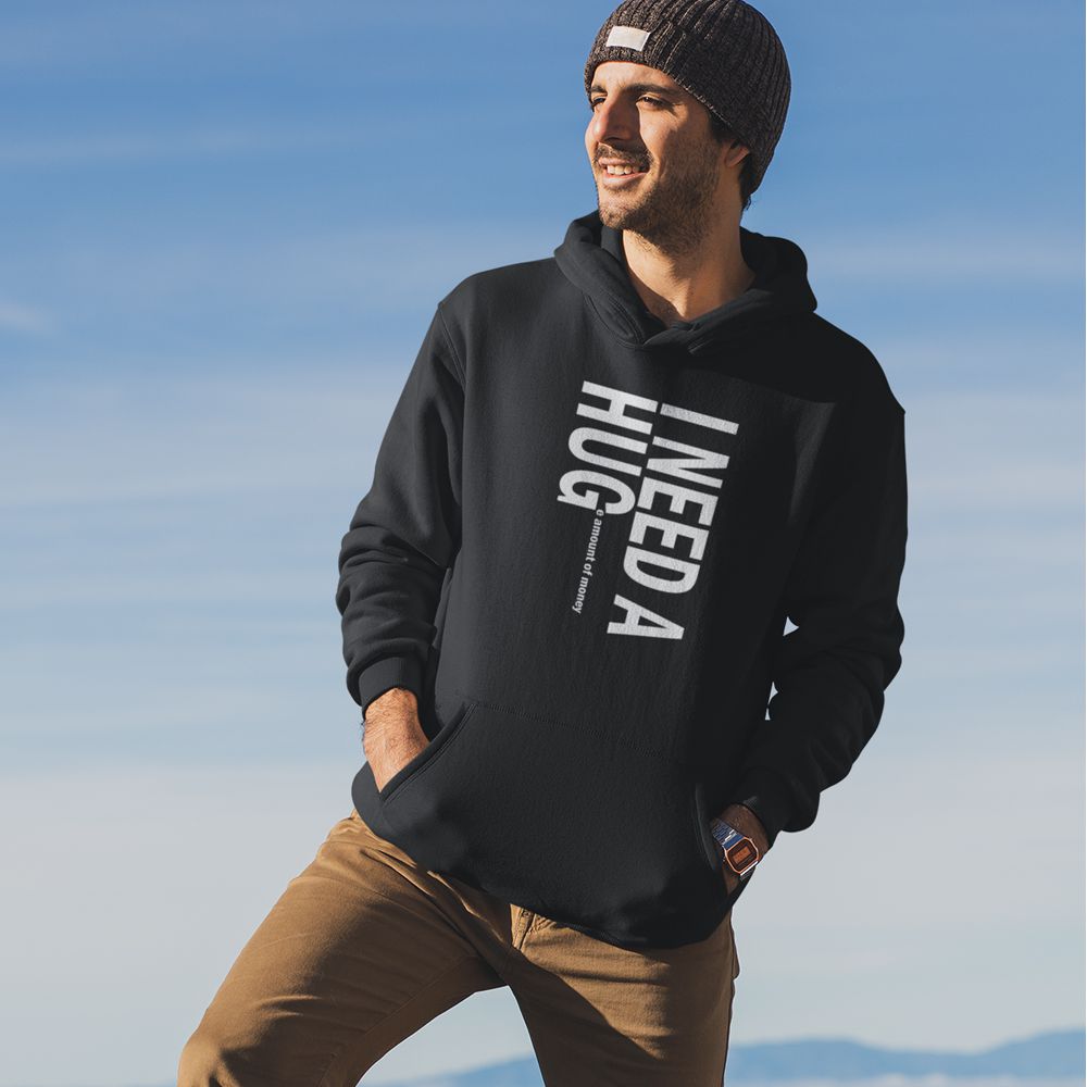 I Need A Hug Hoodie-Black