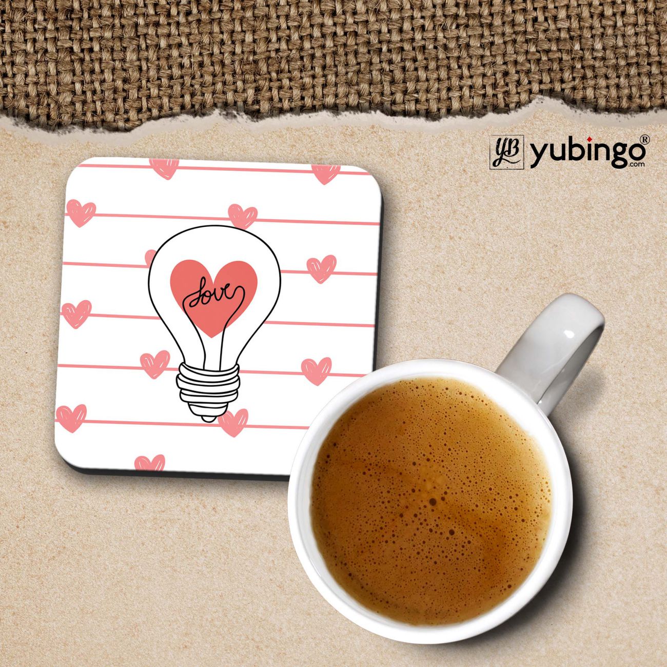 Idea of Love Coffee Mug with Coaster and Keychain-Image3