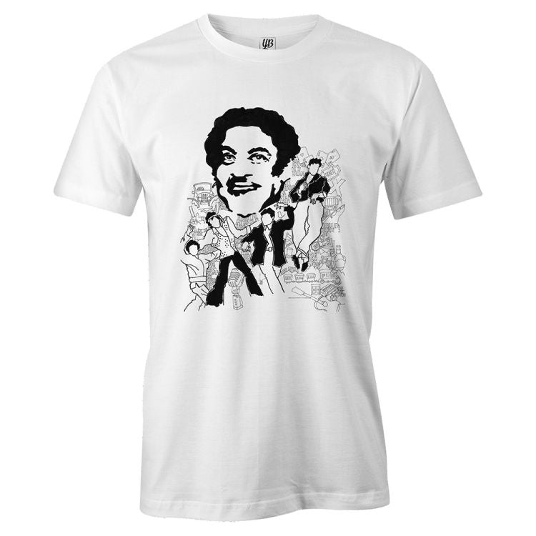 Indro's Art Kishore Kumar Men T-Shirt-White