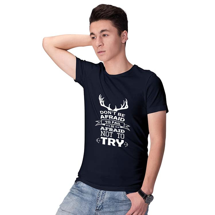 Keep Trying Men T-Shirt-Navy Blue