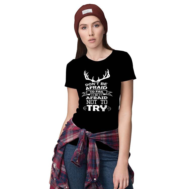 Keep Trying Women T-Shirt-Black