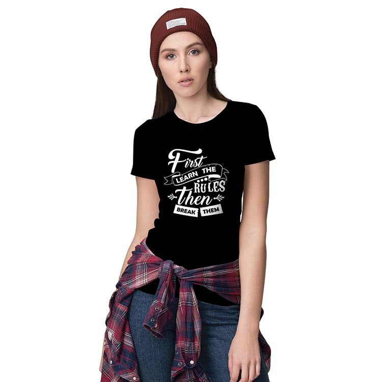 Learn To Break Rules Women T-Shirt-Black