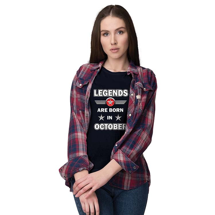 Legends Customised Women T-Shirt-Navy Blue