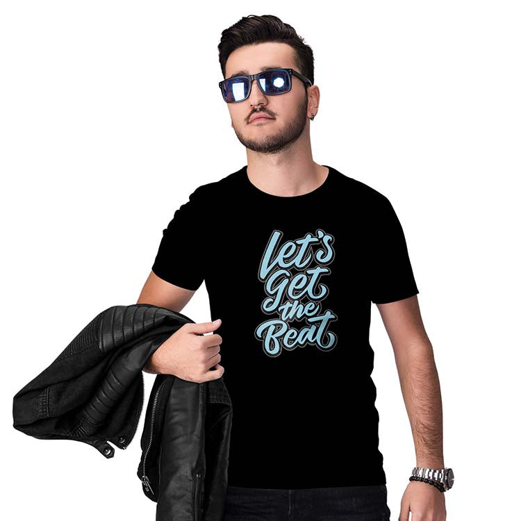 Let's Get The Beat Men T-Shirt-Navy Blue
