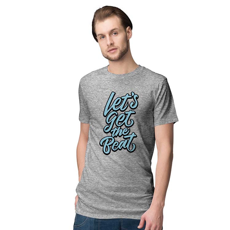 Let's Get The Beat Men T-Shirt-Grey Melange
