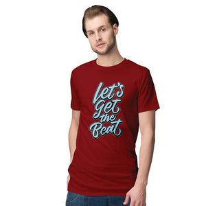 Let's Get The Beat Men T-Shirt-Maroon