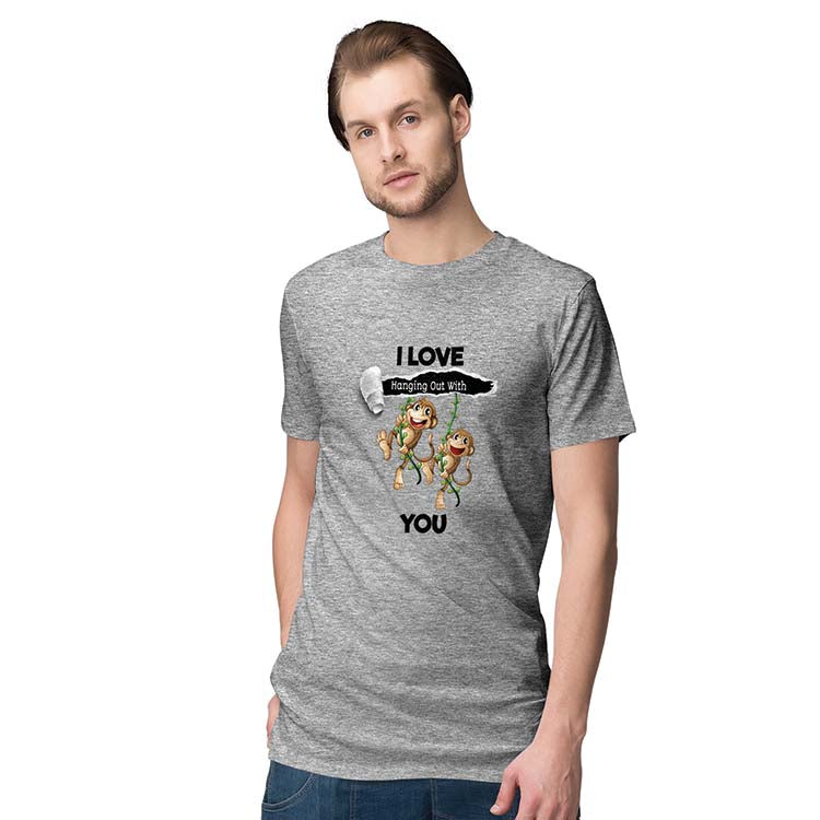 Love Hanging Out Men T-Shirt-Grey Melange
