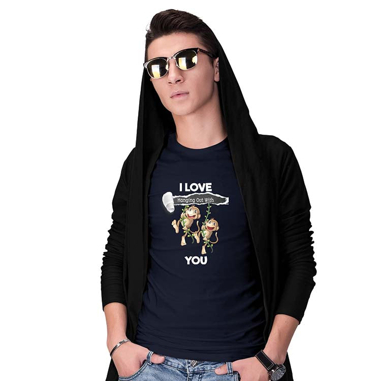 Love Hanging Out Men T-Shirt-Navy Blue