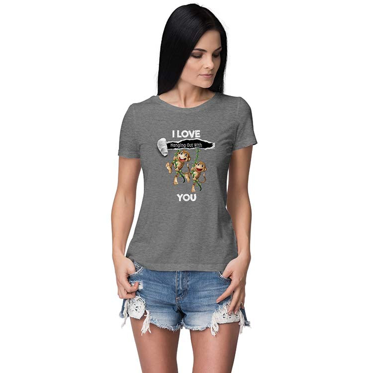 Love Hanging Out Women T-Shirt-Grey Melange