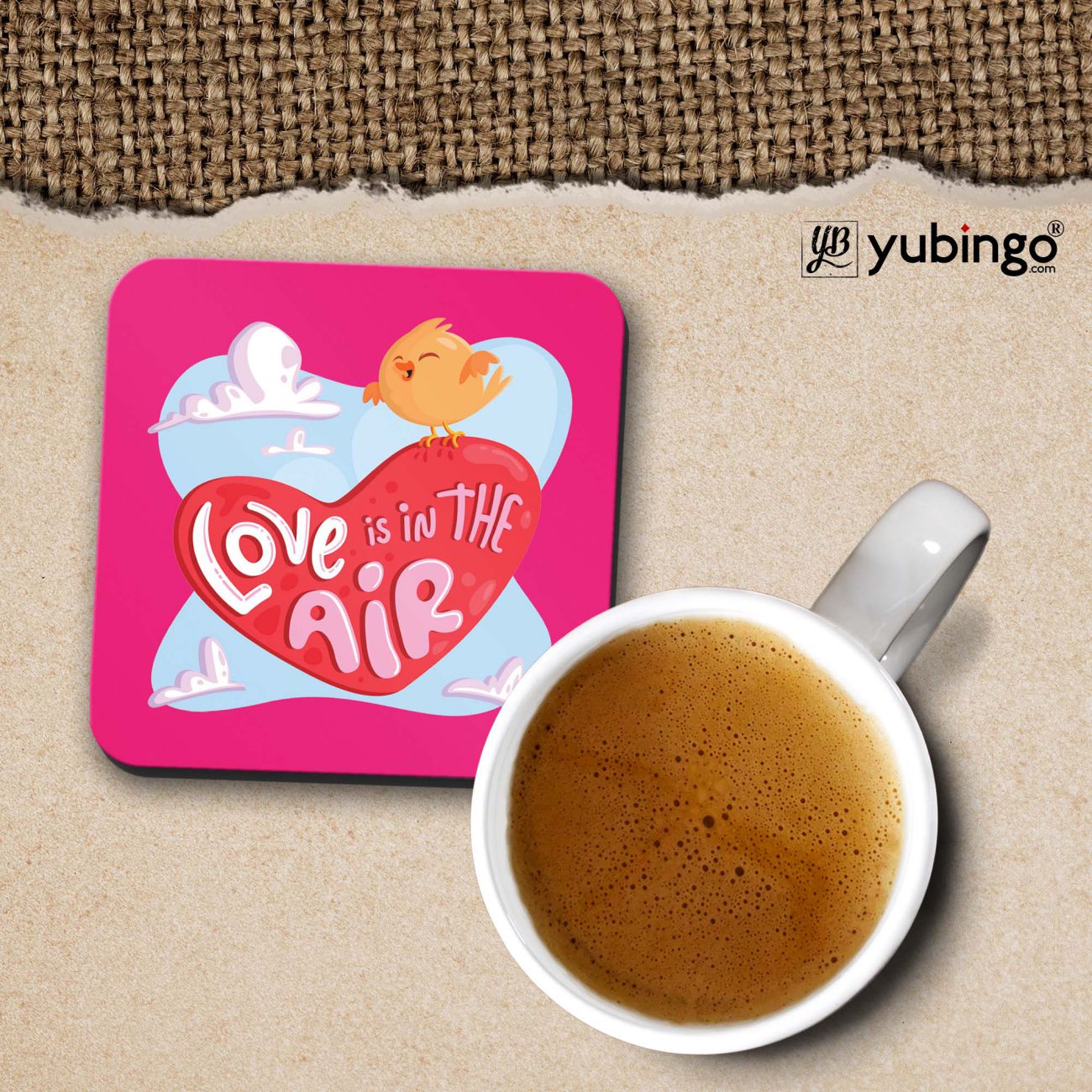 Love is in the air Coffee Mug with Coaster and Keychain-Image3