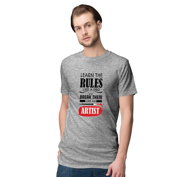 Manage Rules Men T-Shirt-Grey Melange