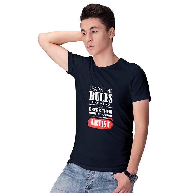 Manage Rules Men T-Shirt-Navy Blue