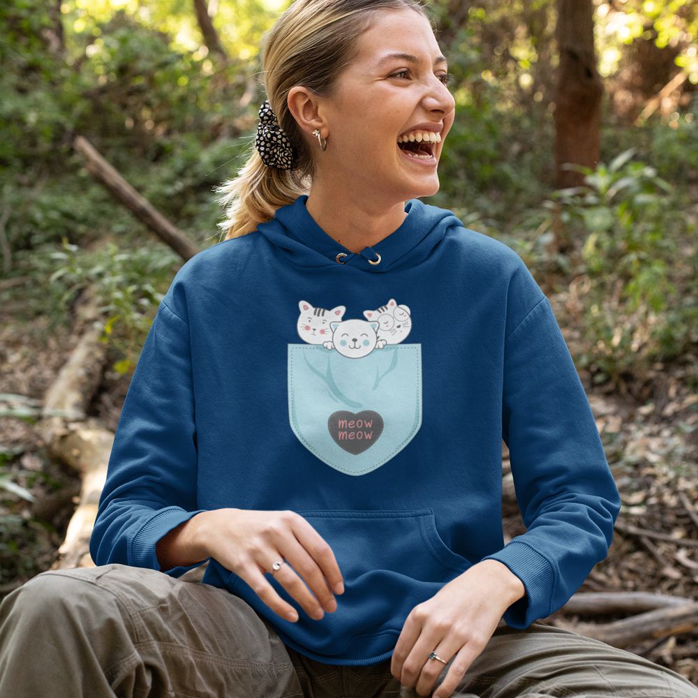 Meow Meow Hoodie-Navy