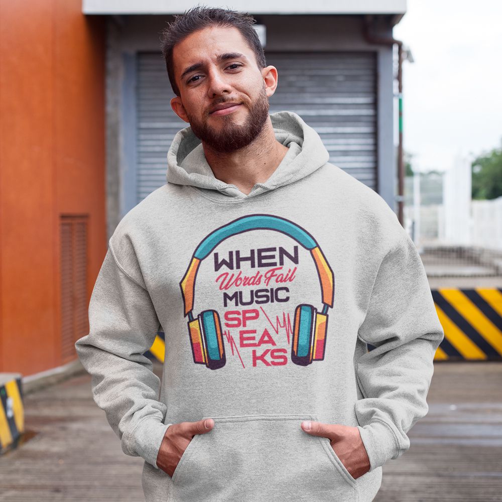 Music Speaks Hoodie-Grey