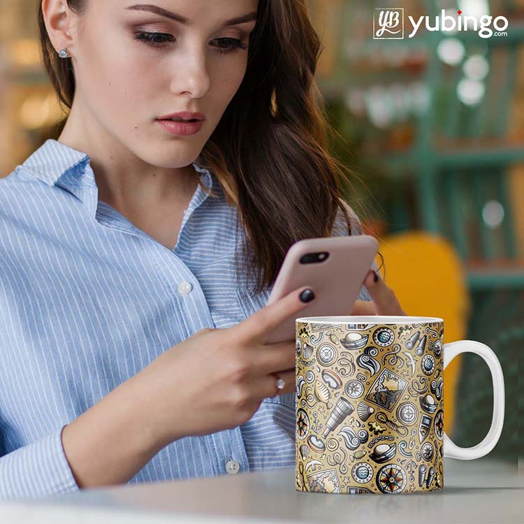 Nautical Brown Customised Alphabet Coffee Mug-Image3