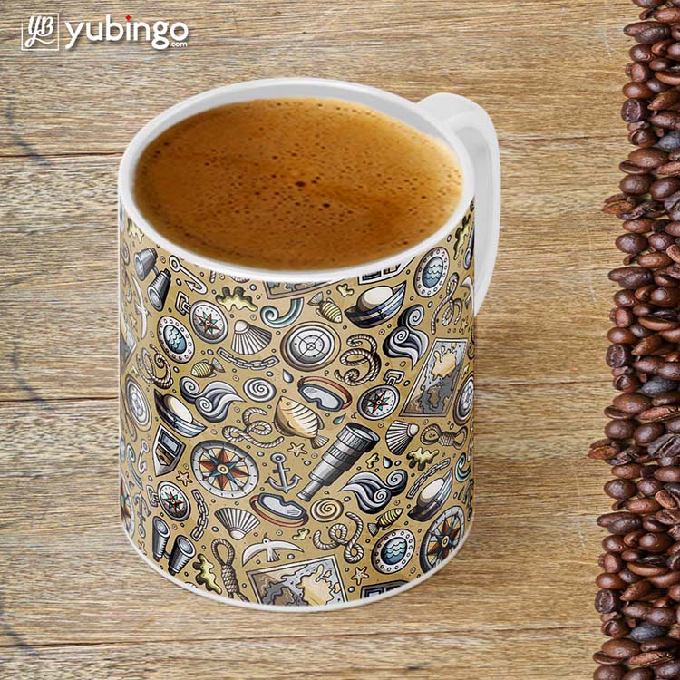 Nautical Brown Customised Alphabet Coffee Mug-Image4