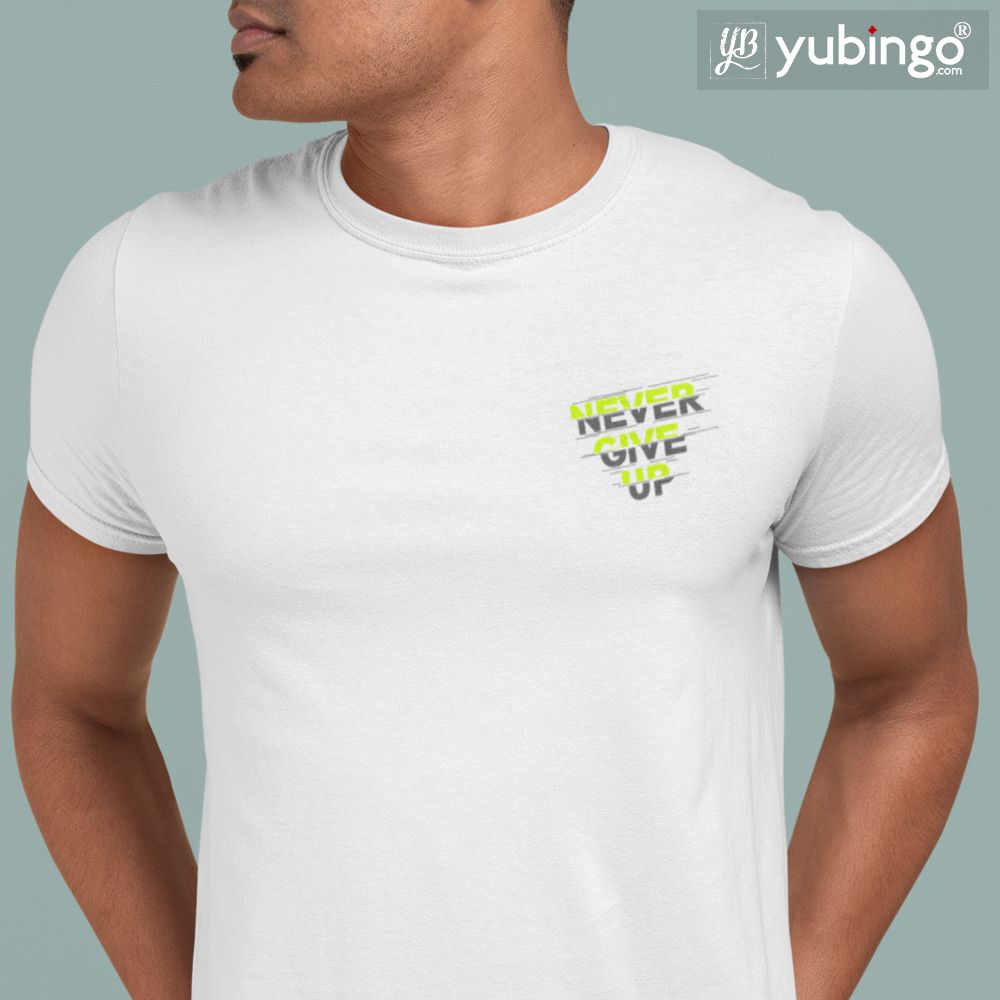 Never Give Up T-Shirt-White