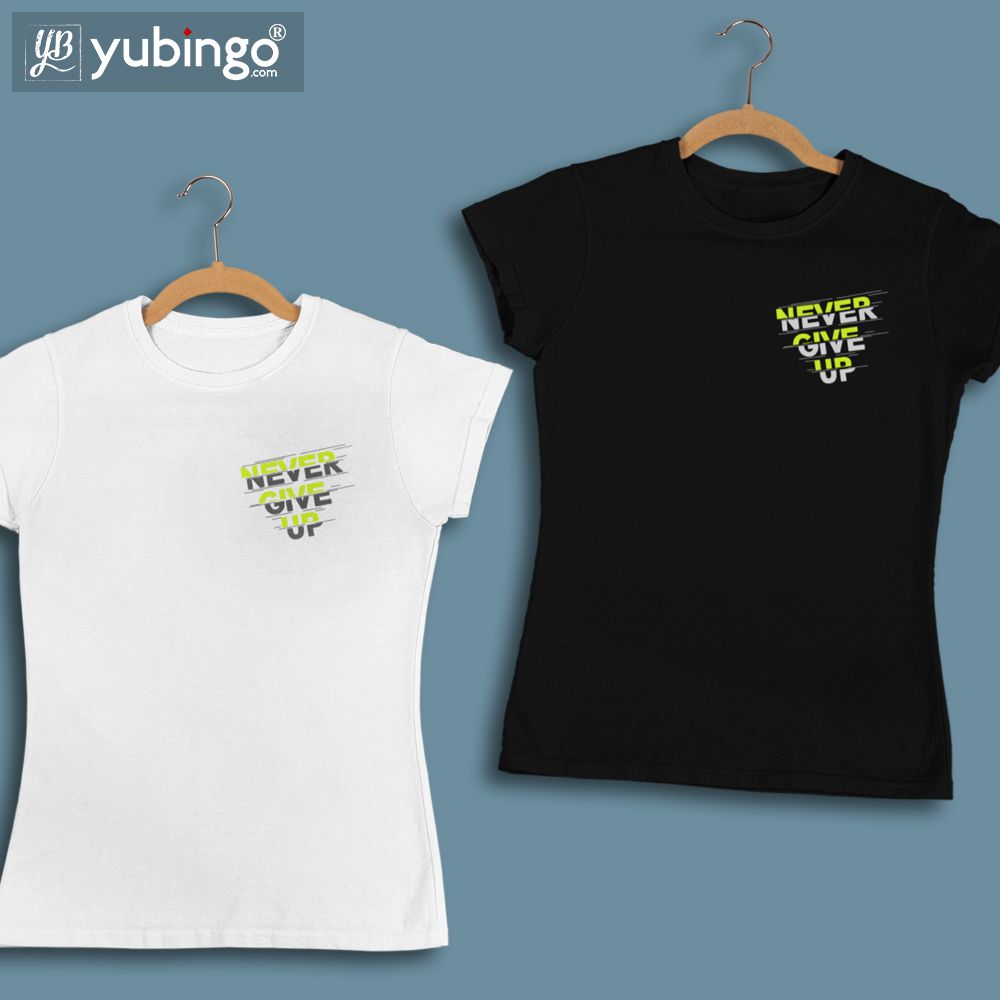 Never Give Up T-Shirt-White