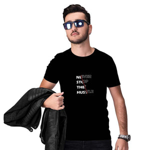 Never Stop Hustle Men T-Shirt-Black