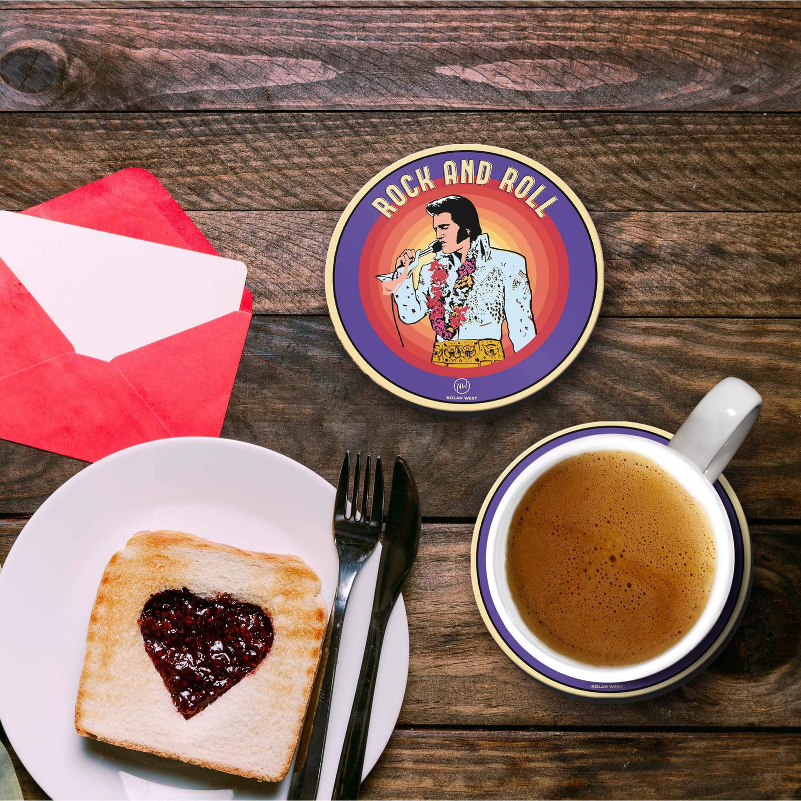 Nolan West Elvis Presley | King with Garland Coasters