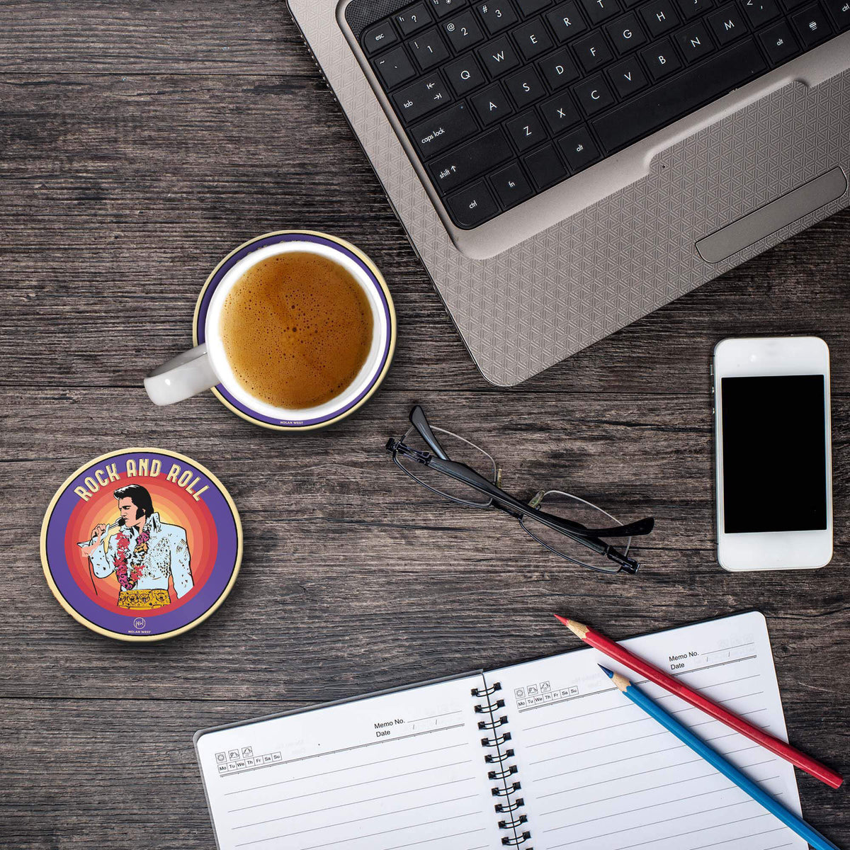 Nolan West Elvis Presley | King with Garland Coasters