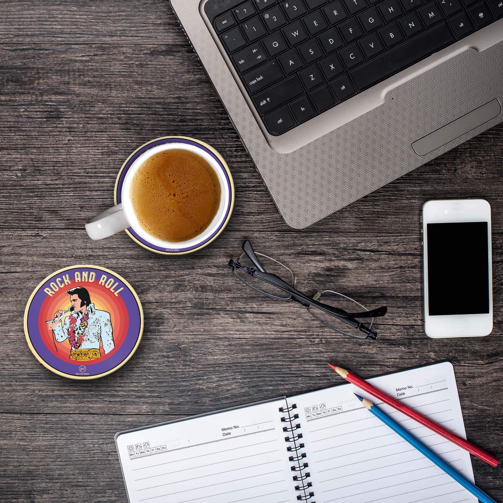 Nolan West Elvis Presley | King with Garland Coasters