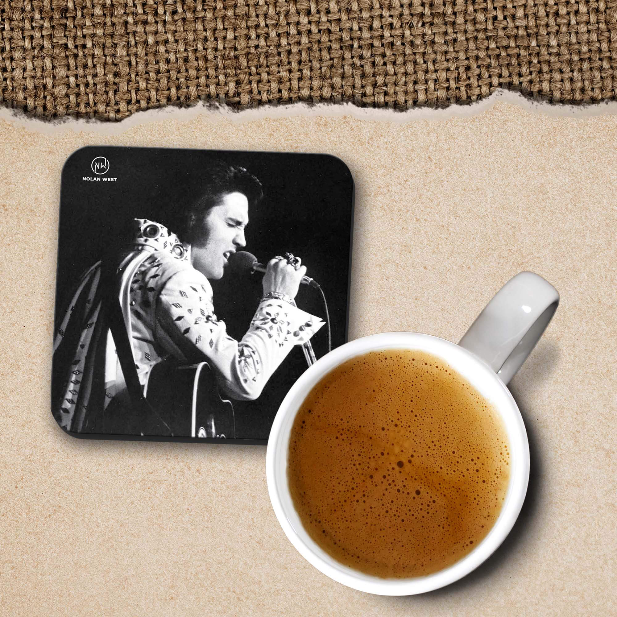 Nolan West Elvis Presley | King with Mic Coasters