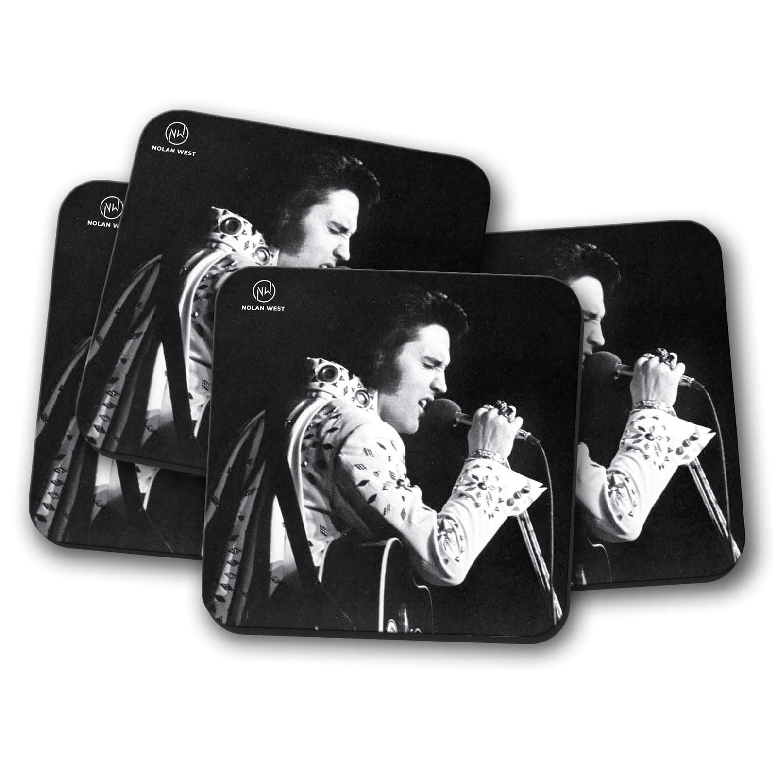 Nolan West Elvis Presley | King with Mic Coasters