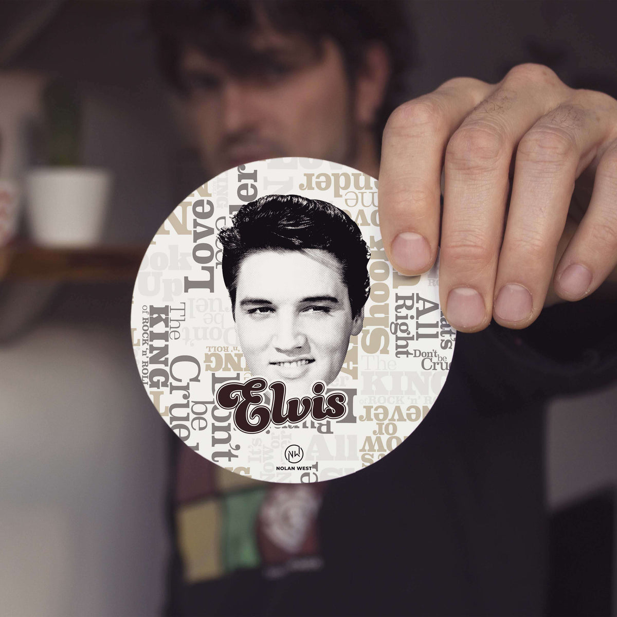 Nolan West Elvis Presley | Word Collage Coasters