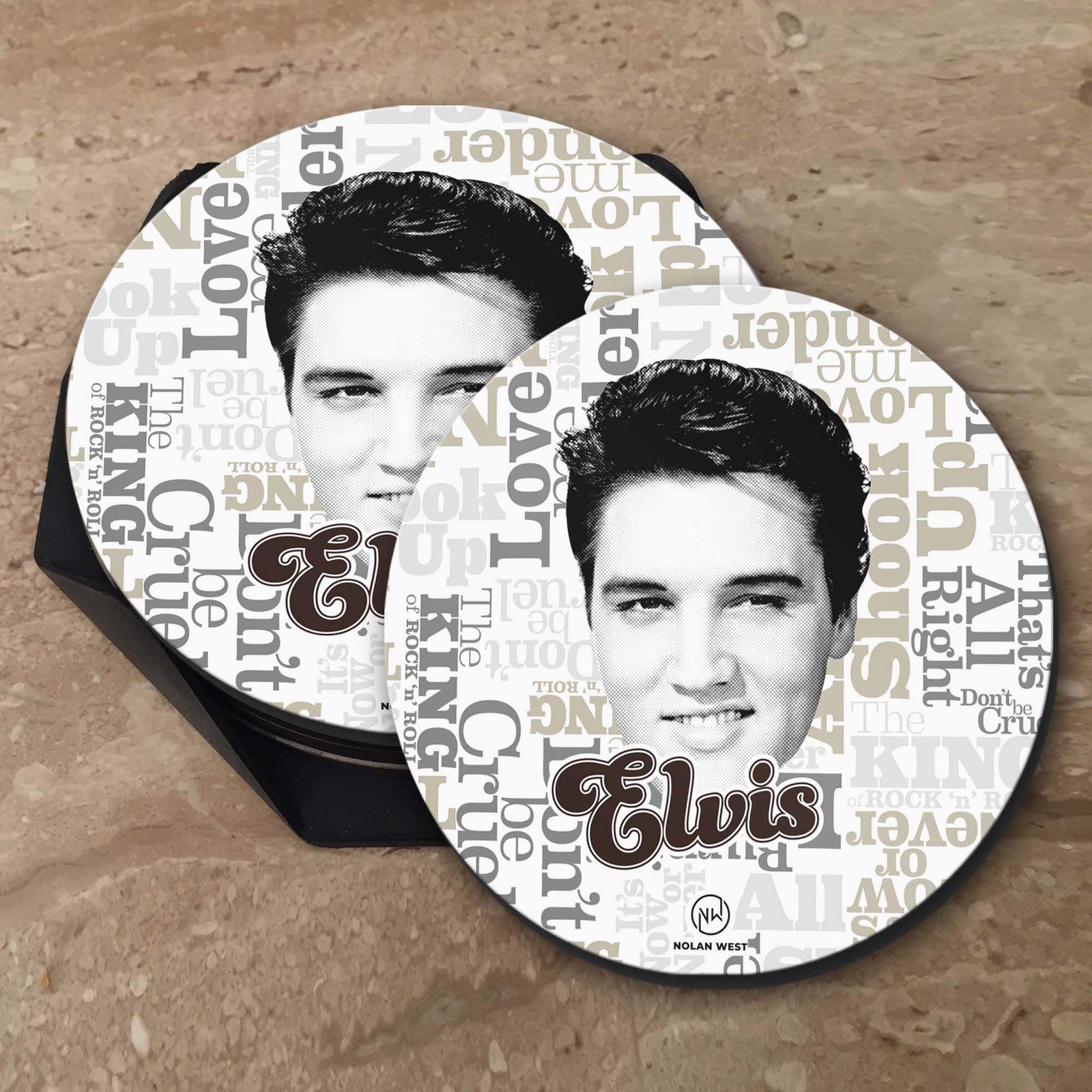Nolan West Elvis Presley | Word Collage Coasters-Image6