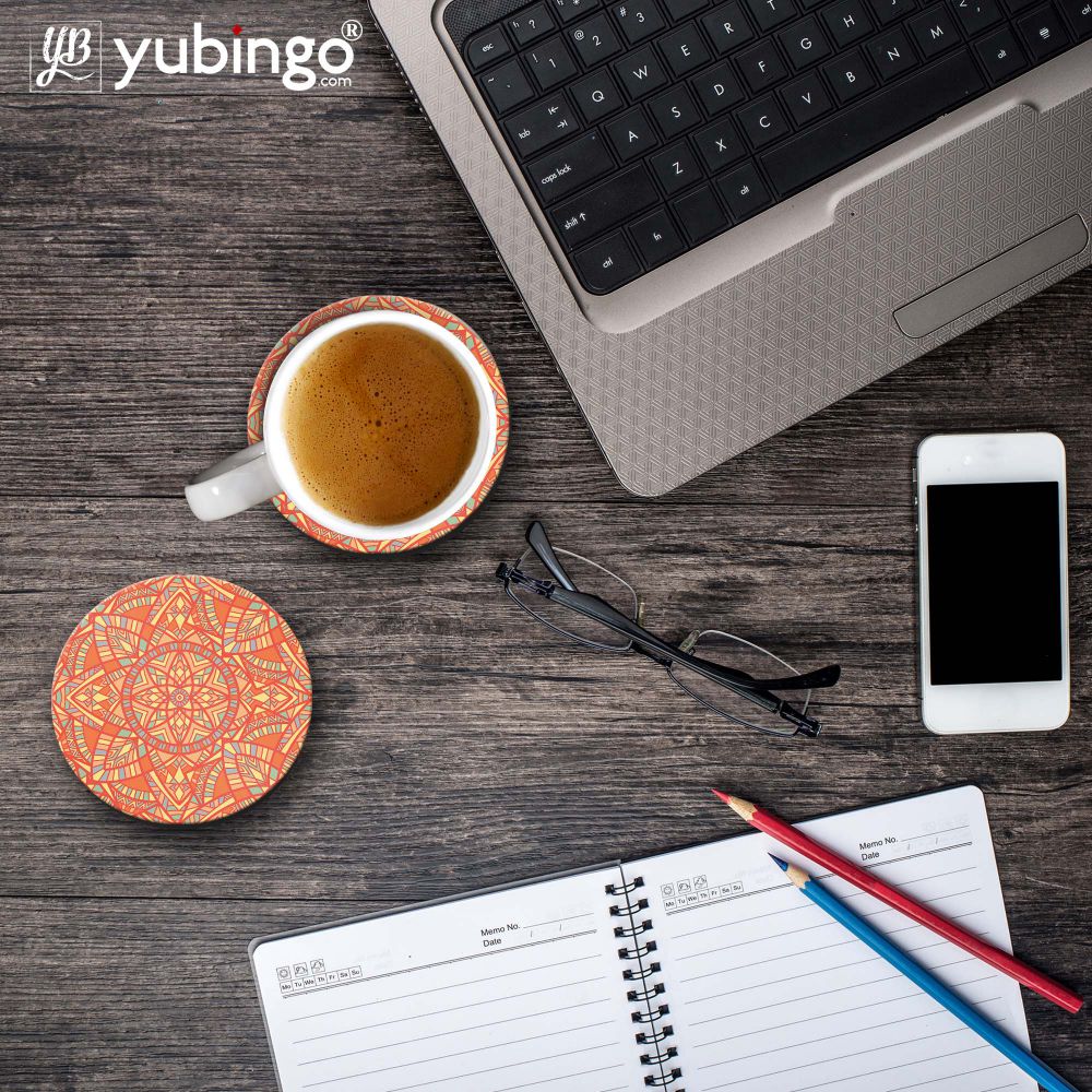 Orange Mandala Coasters-Image3