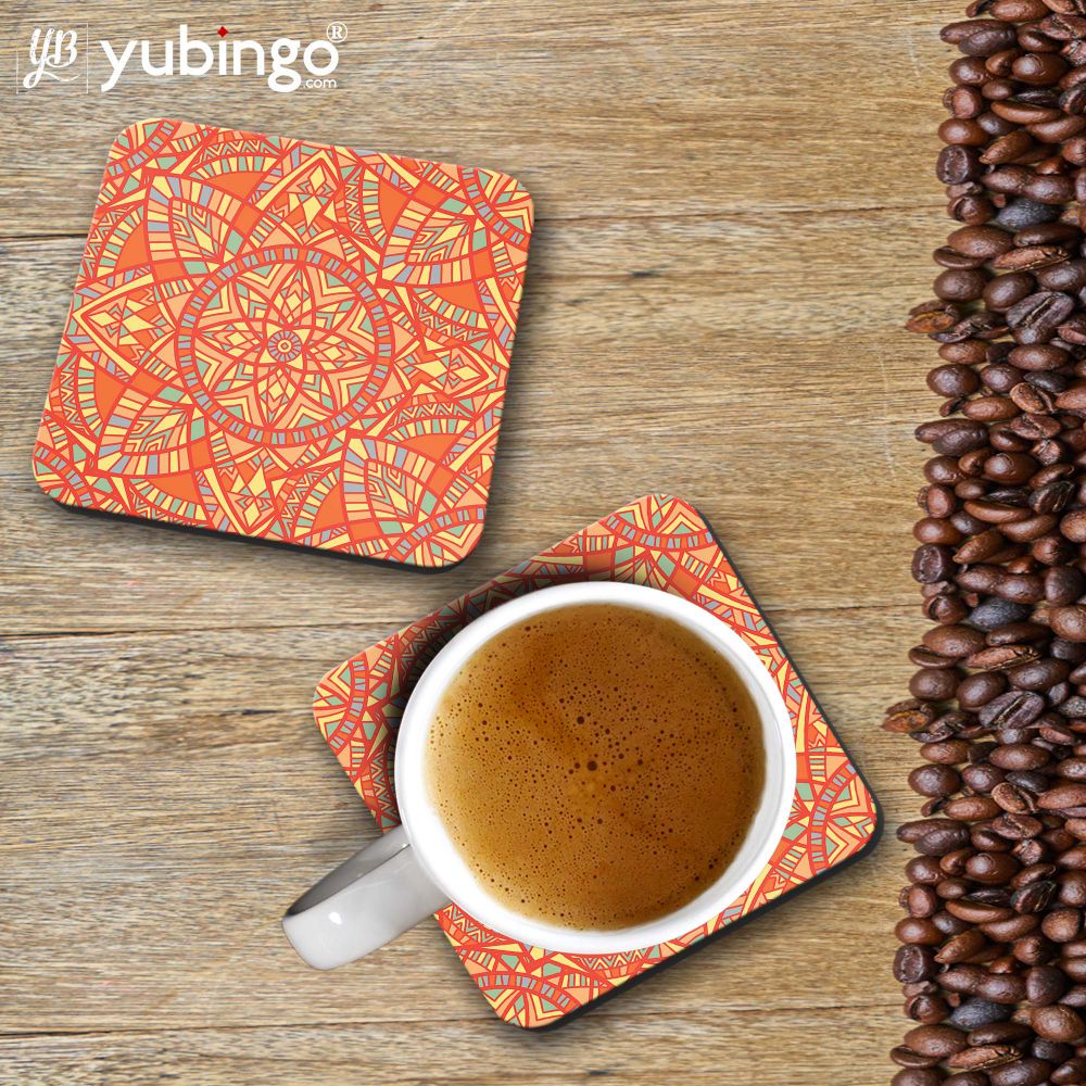 Orange Mandala Coasters-Image4