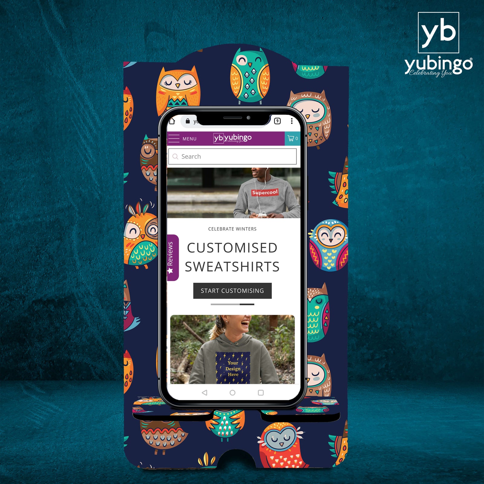 Owly Pattern Mobile Stand