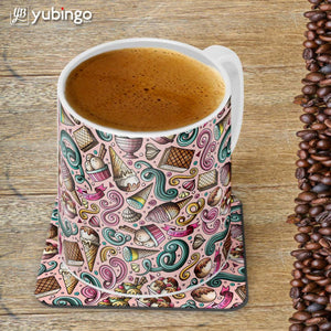 Pink Ice Cream Customised Alphabet Coffee Mug With Coaster-Image4