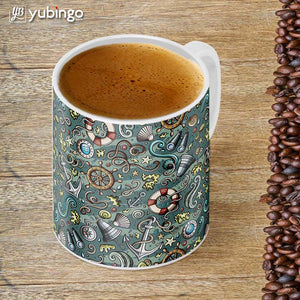 Sea Green Customised Alphabet Coffee Mug-Image4