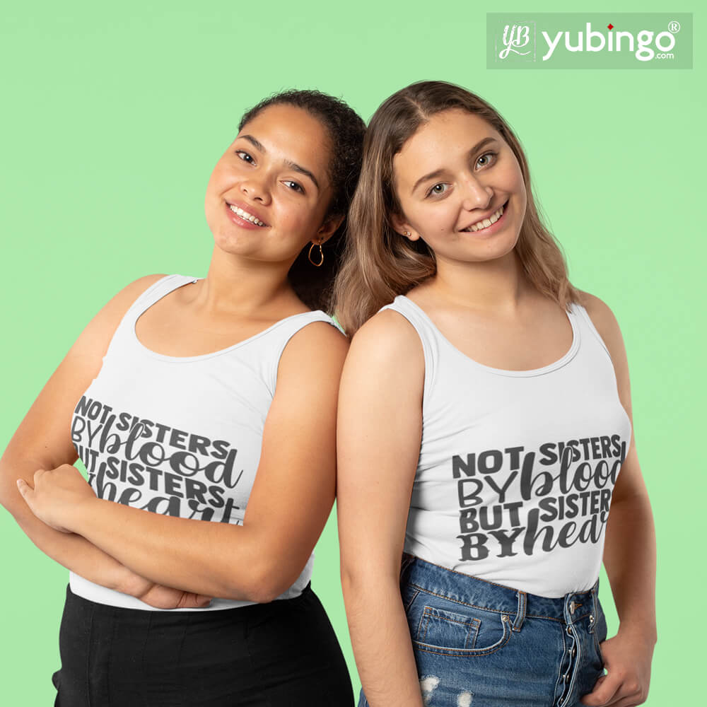 Sisters By Heart Tank Tops-White