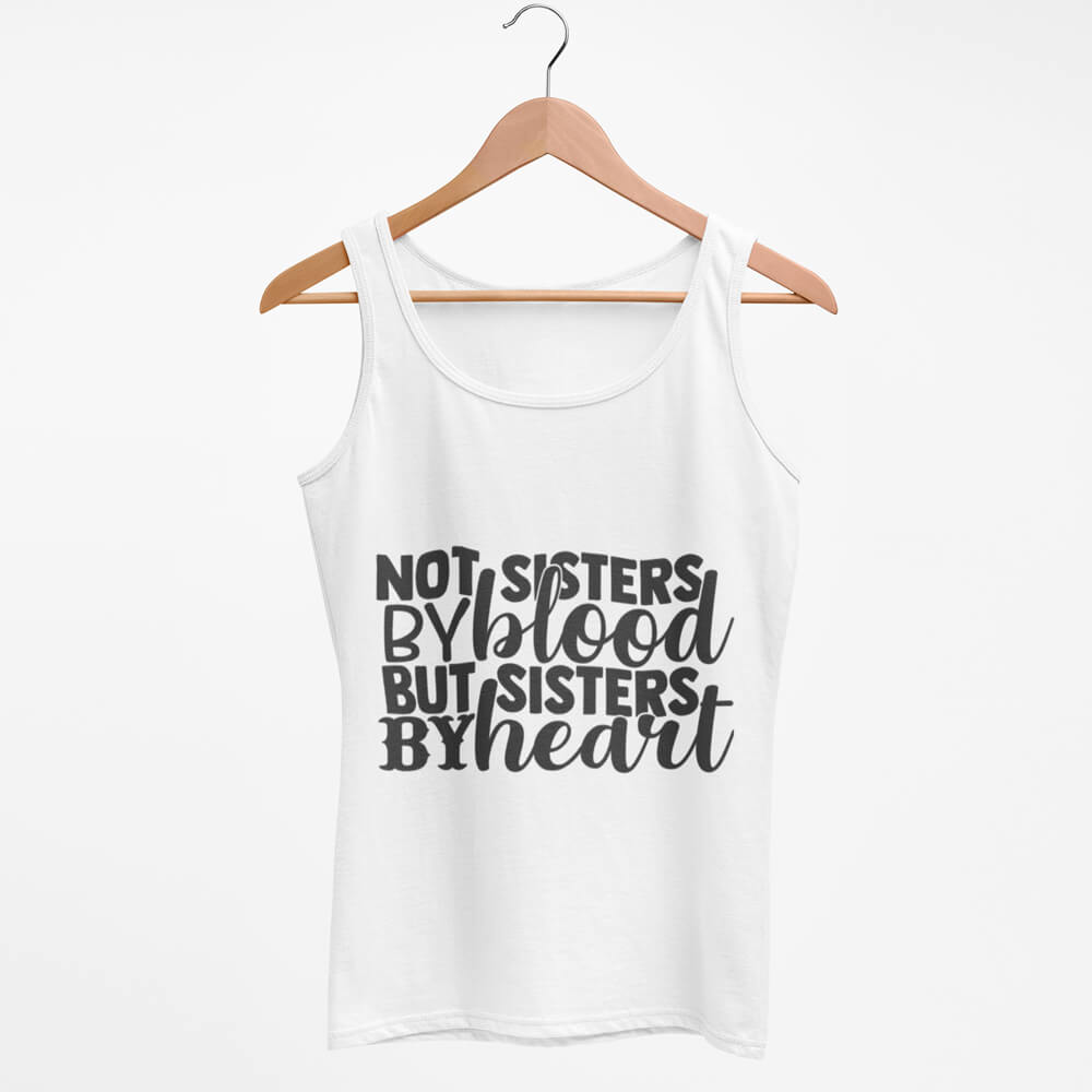 Sisters By Heart Tank Tops-White