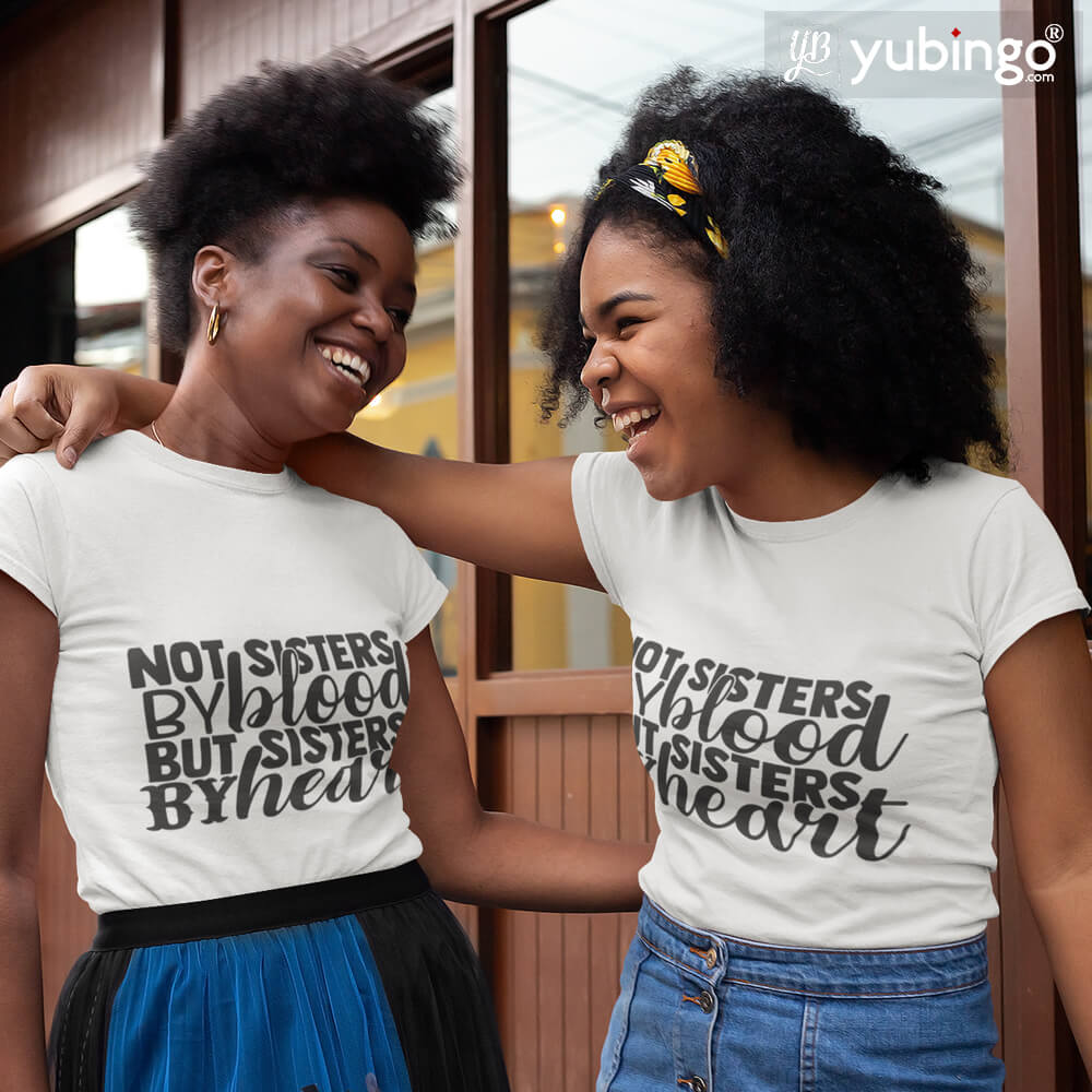 Sisters By Heart T-Shirt-White