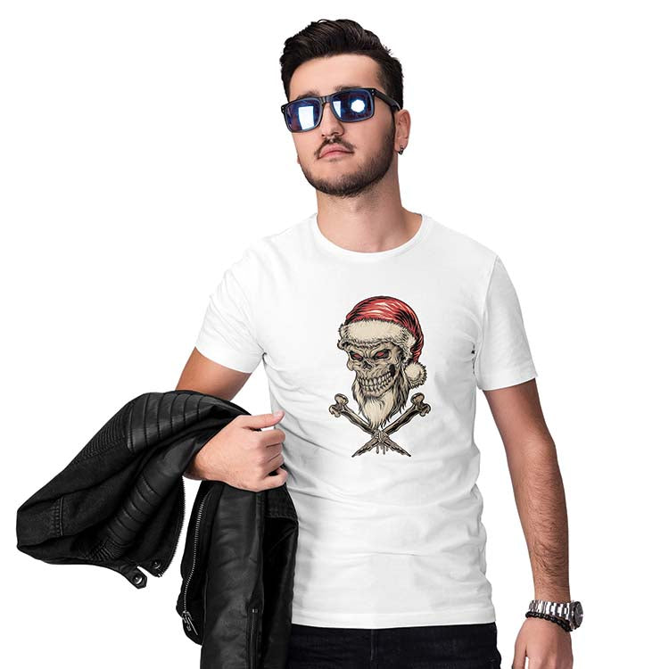 Skull Smiling Men T-Shirt-White