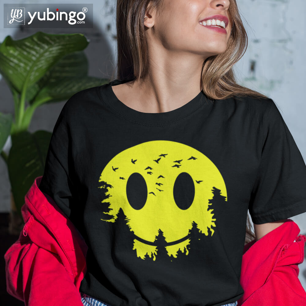 Smiley Moon T-Shirt-Black