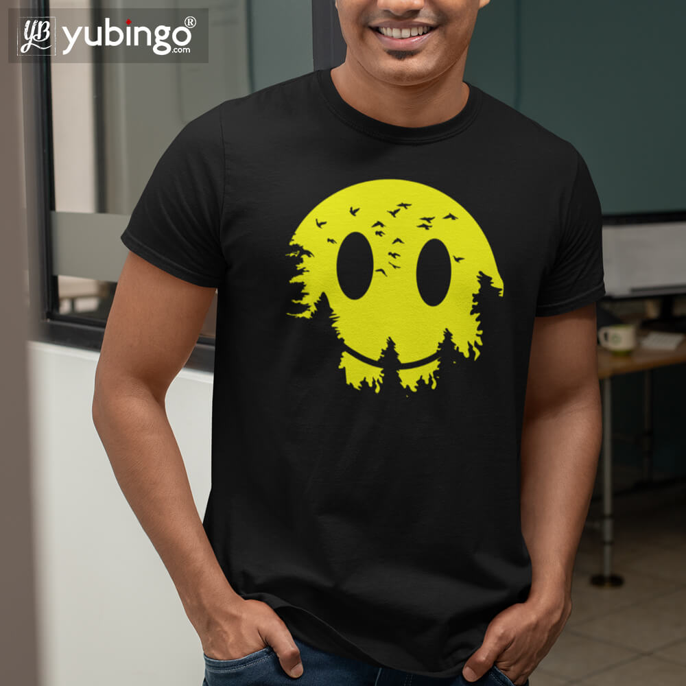 Smiley Moon T-Shirt-Black