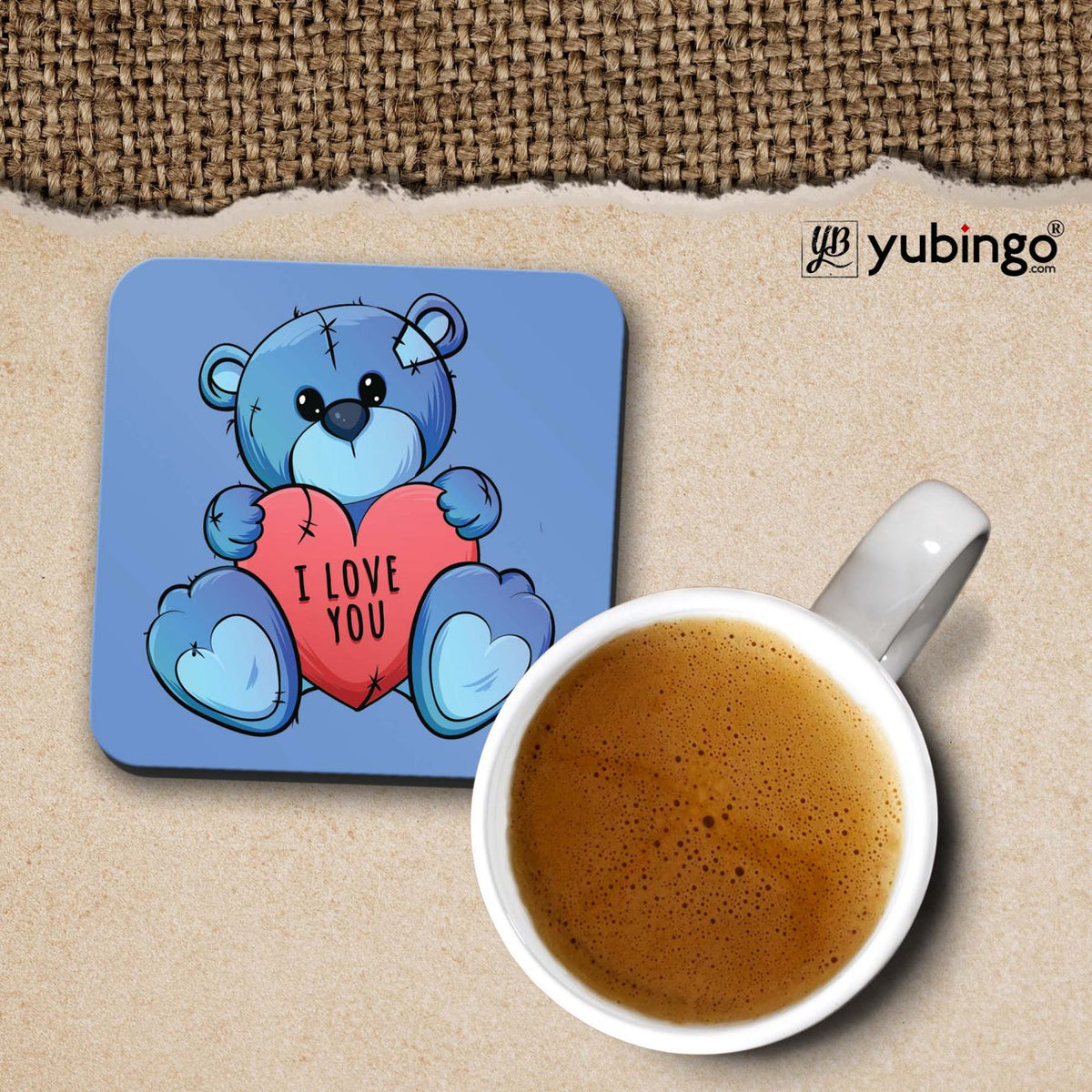 Teddy Love Coffee Mug with Coaster and Keychain-Image3