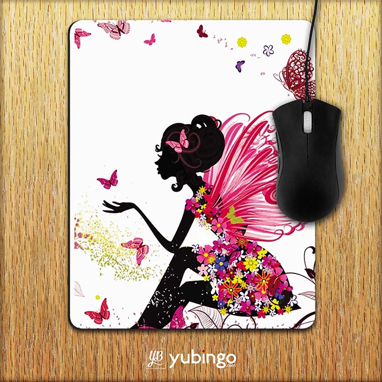 The Pixie With Her Butterflies Mouse Pad-Image2